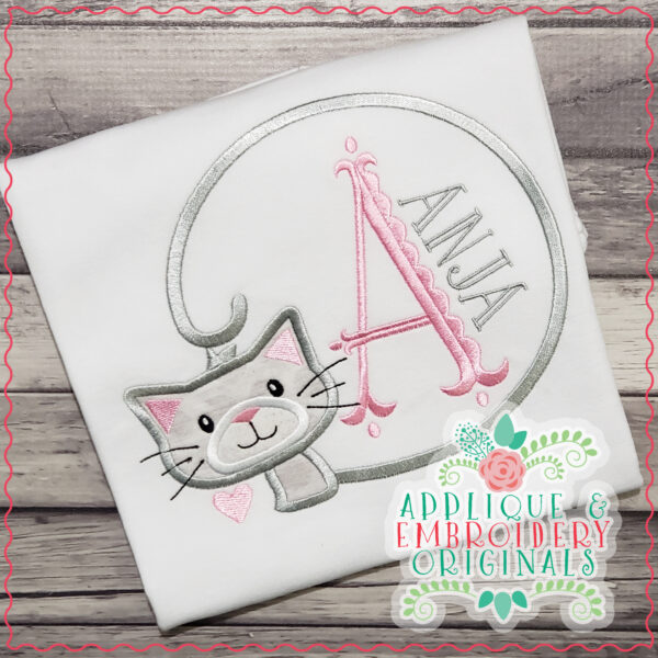 1908 Cat Tail Monogram Frame Applique Design - Image 2