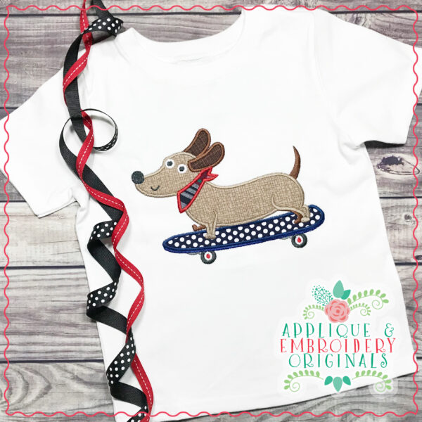 1924 Skateboard Doggie Applique Design - Image 2