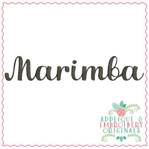 1931 Marimba Embroidery Font