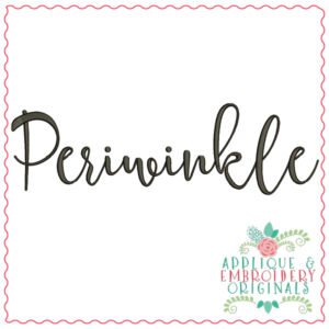 1933 Periwinkle Embroidery Font