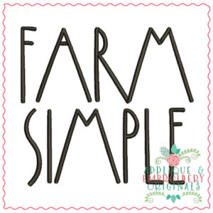 1928 Farm Simple Embroidery Font