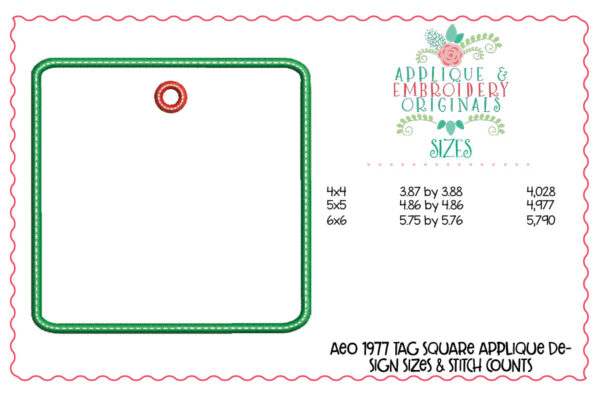 1978 Tag Set One Applique Design - Image 6