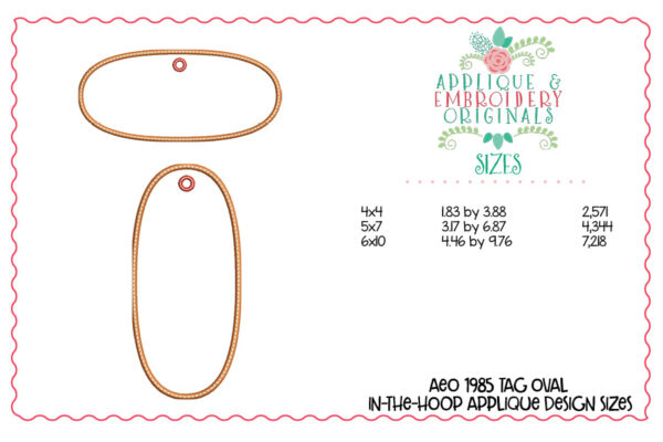 1985 Tag Oval Applique Design - Image 3