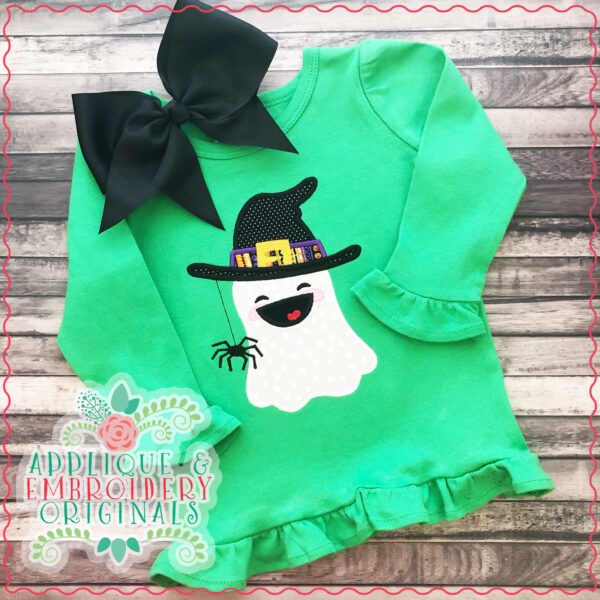 1999 Ghost with Witch Hat Applique Design - Image 2