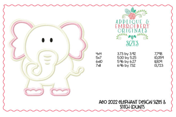 2022 Elephant Applique Font - Image 3