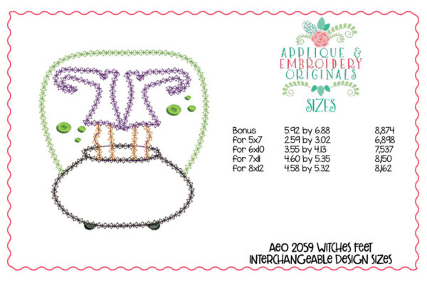 2059 Witches Feet Cauldron Interchangeable Tab Design - Image 4