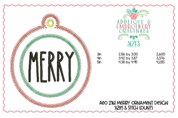 2161 Merry Ornament In-The-Hoop Designs - Image 2