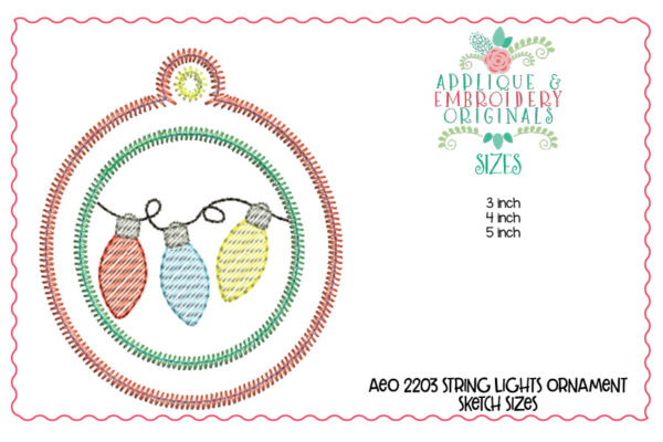 2203 String Lights Ornament In-The-Hoop Designs - Image 2