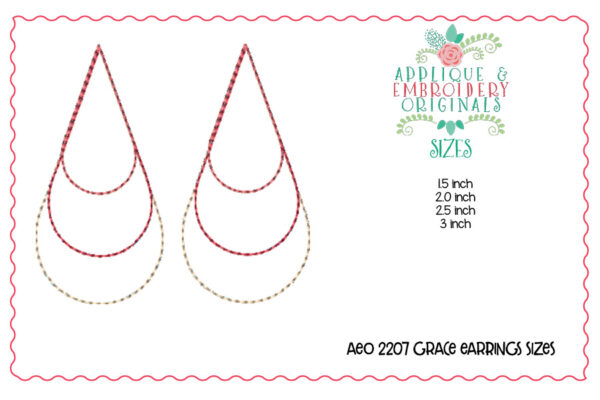 2207 Grace Earrings In-The-Hoop Design - Image 3