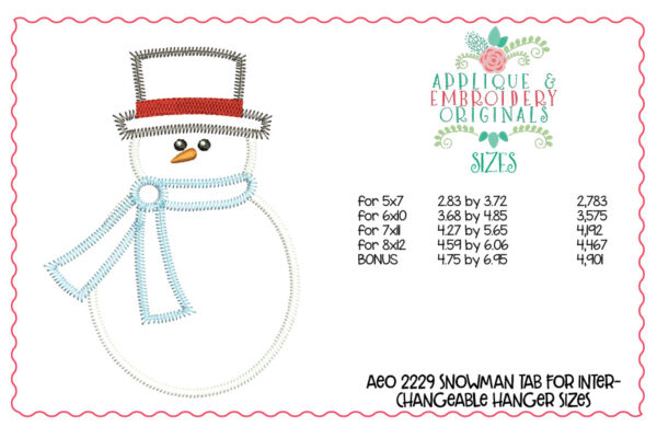 2229 Snowman Interchangeable Tab Design - Image 4