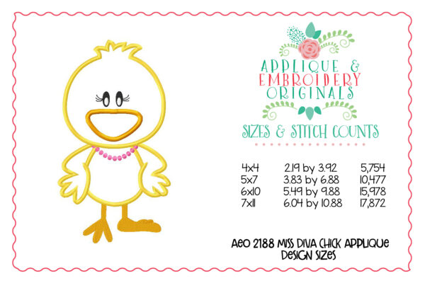 2188 Miss Diva Chick Applique Design - Image 2