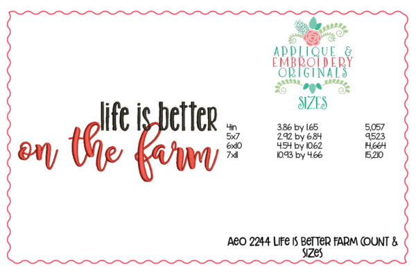 2244 Life is Better on the Farm Embroidery Design - Image 3