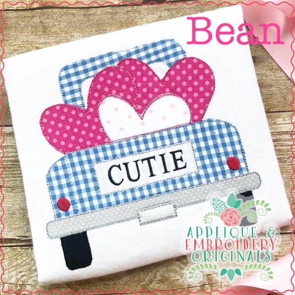 2302 Truck with Hearts All-In-One Applique Design - Image 2