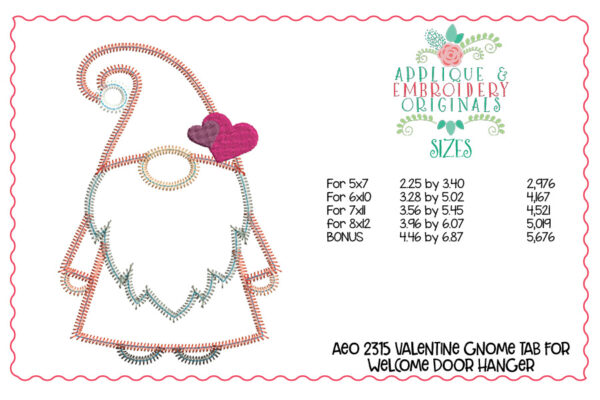 2315 Valentine Gnome Interchangeable Tab Design - Image 4