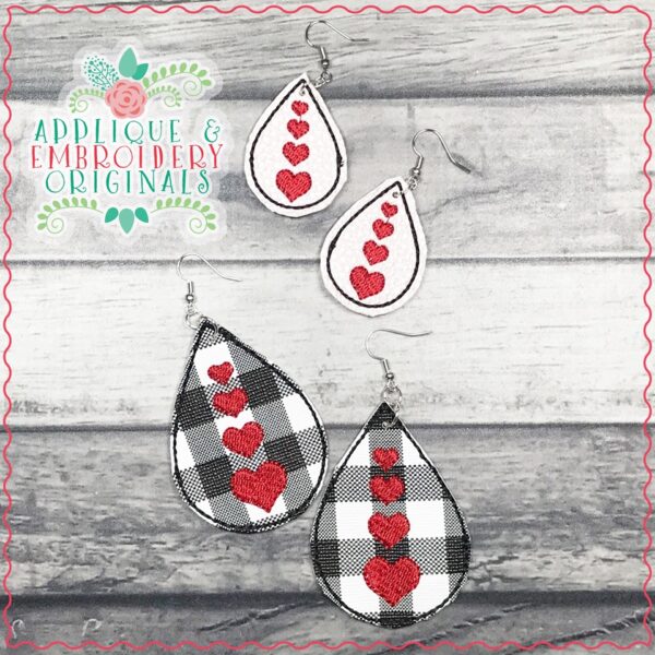 2350 Four Heart Earrings In-The-Hoop Design - Image 4