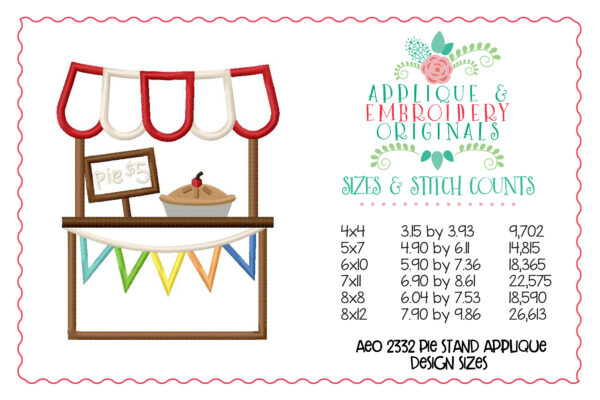 2332 Pie Stand Applique Design - Image 2