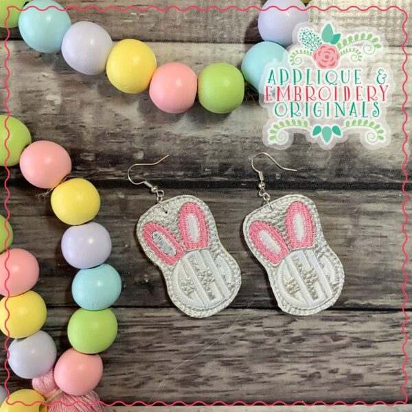 2436 Bunny Earrings Add On Earrings In-The-Hoop Design - Image 3