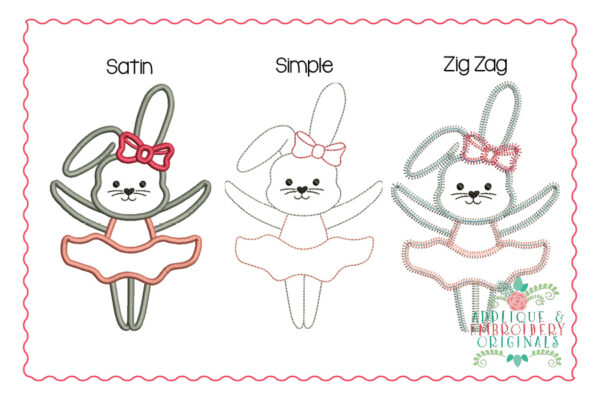 2438 Bunny Ballerina All-In-One Applique Design - Image 2