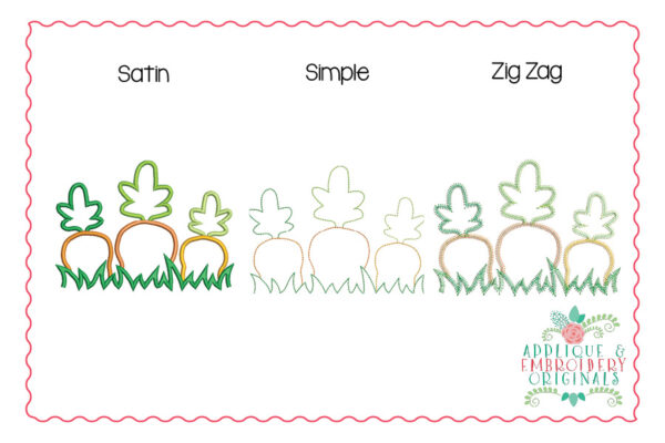 2444 Carrots in Grass All-In-One Applique Design - Image 2