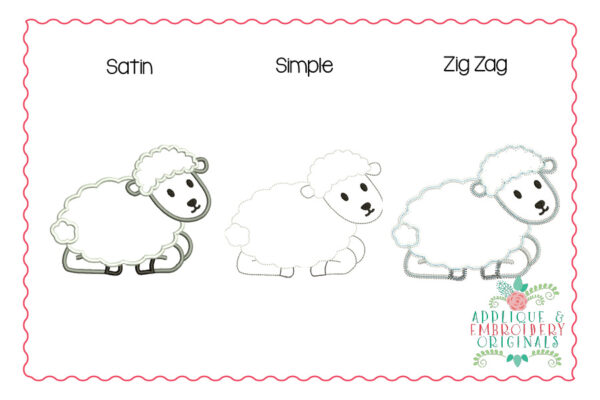 2445 Lamb Laying All-In-One Applique Design - Image 2