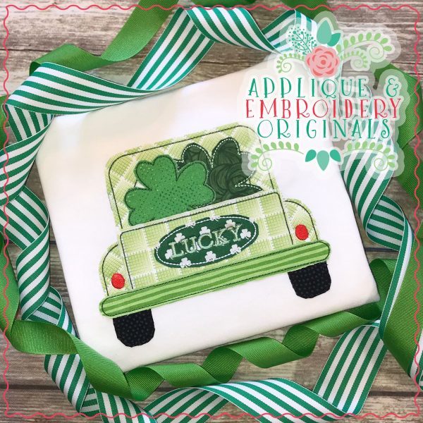 2422 Lucky Truck with Clover All-In-One Applique Design - Applique ...