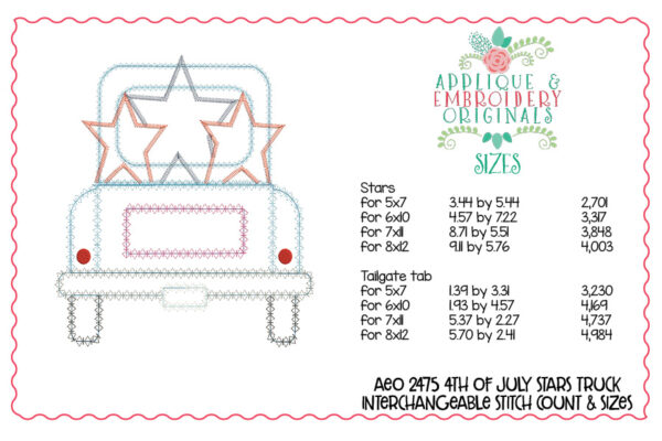 2475 4th of July Stars Interchangeable Design for Truck - Image 2