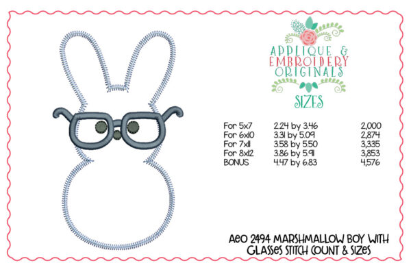 2494 Marshmallow Boy with Glasses Tab Interchangeable Tab Design - Image 4