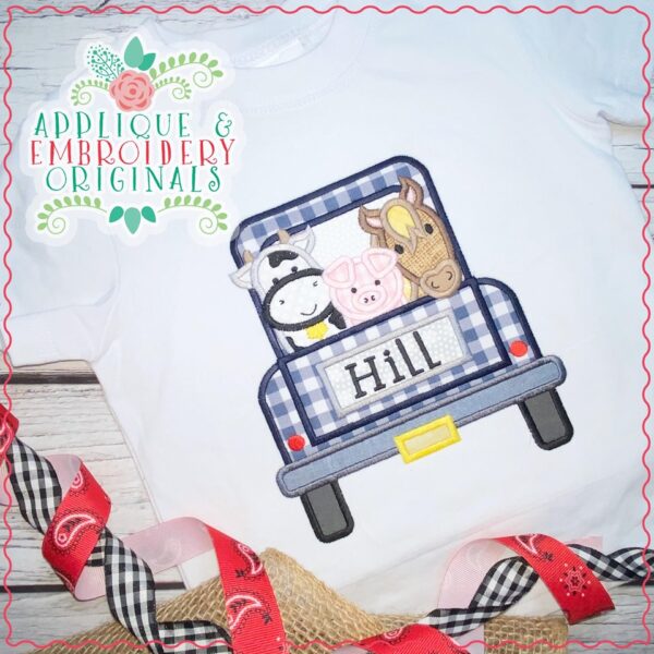 2569 Farm Animals Truck Applique Design - Image 2