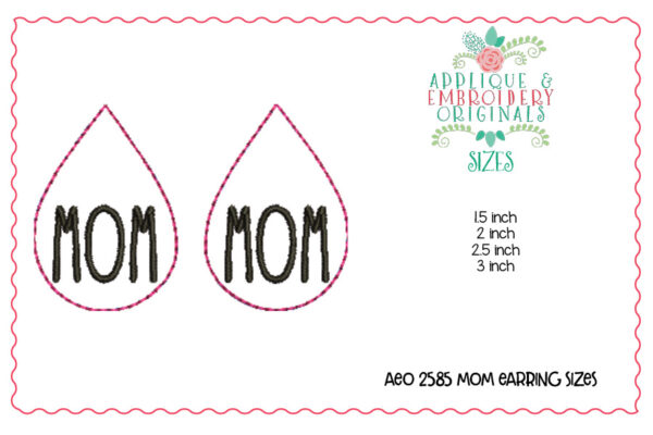2585 Mom Earrings In-The-Hoop Design - Image 2