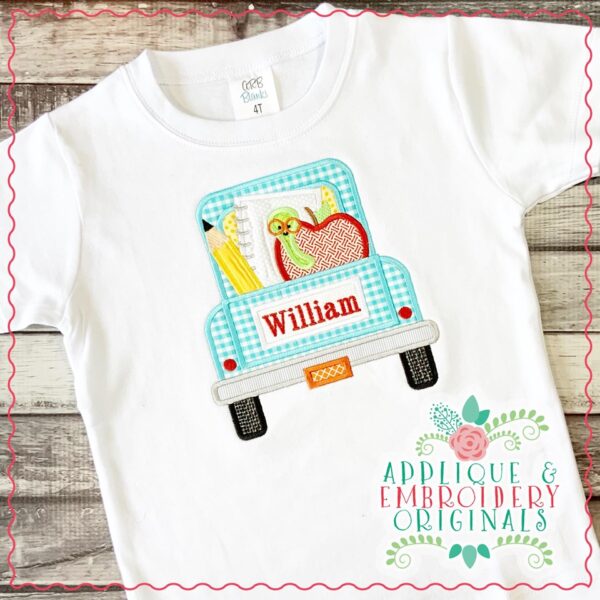 2566 Back to School Truck Applique Design - Image 2
