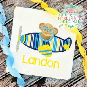 2628 Monkey Pilot Applique Design