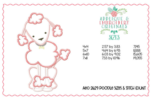 2629 Poodle Applique Design - Image 2
