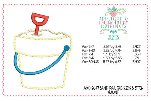 2647 Sand Pail Tab Interchangeable Tab Design - Image 7