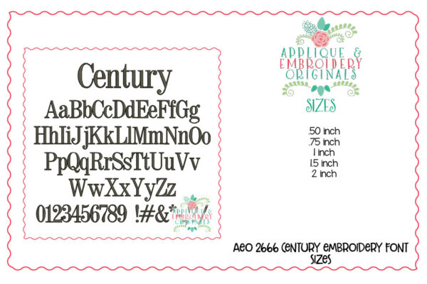 2666 Century Embroidery Font - Image 3