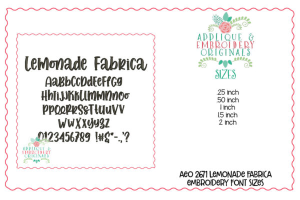 2671 Lemonade Fabrica Embroidery Font - Image 3