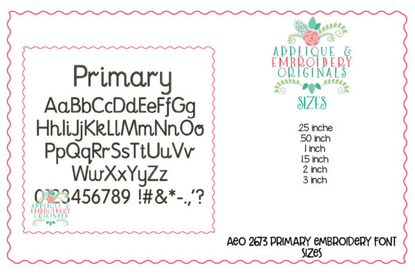 2673 Primary Embroidery Font - Image 3