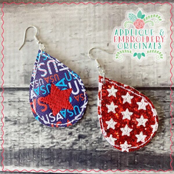 2674 4th of July Star Earrings In-The-Hoop Design - Image 2