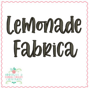 2671 Lemonade Fabrica Embroidery Font