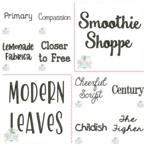 2676 Summer Lovin' Embroidery Font Set