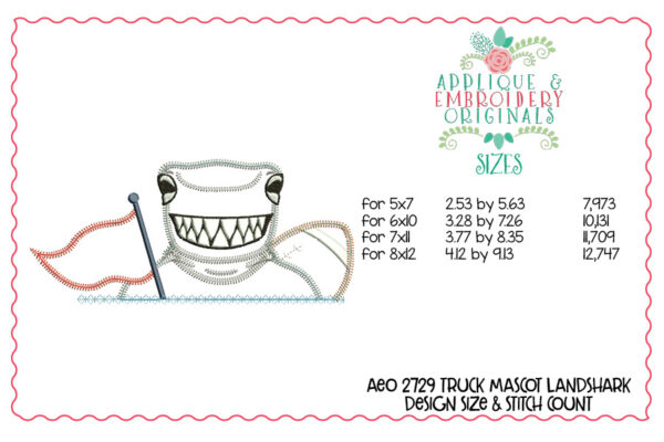 2729 Landshark Mascot Interchangeable Design for Truck - Image 4