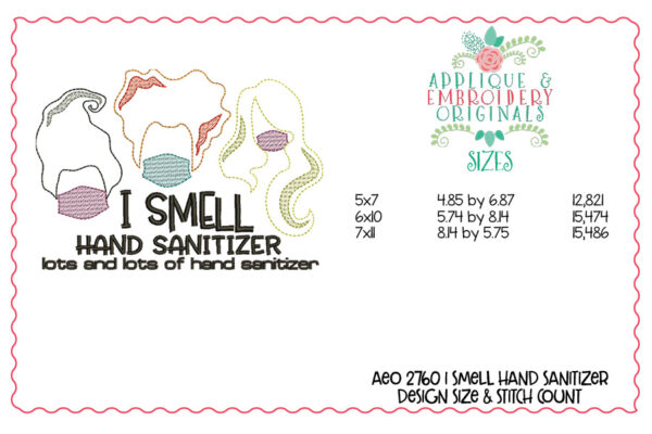2760 I Smell Hand Sanitizer Applique Design - Image 3