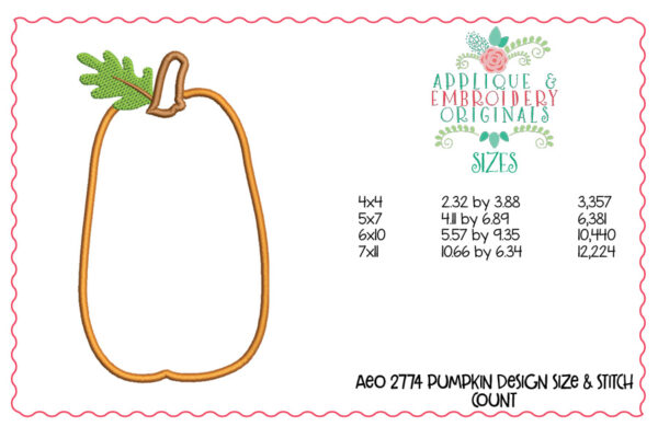 2774 Pumpkin Applique Design - Image 3
