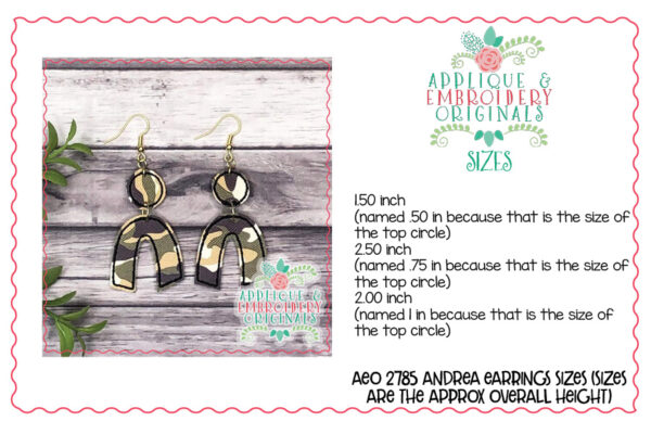 2785 Andrea Earrings In-The-Hoop Design - Image 3