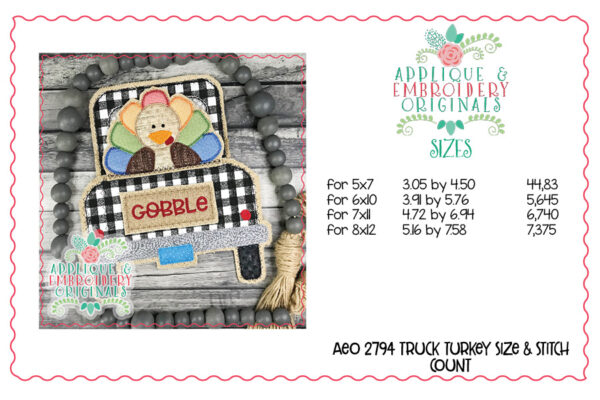 2794 Turkey Interchangeable Design for Truck - Image 3