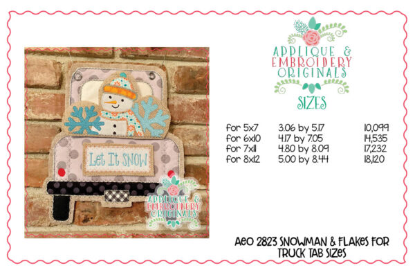 2823 Snowman and Flakes Interchangeable Design for Truck - Image 3