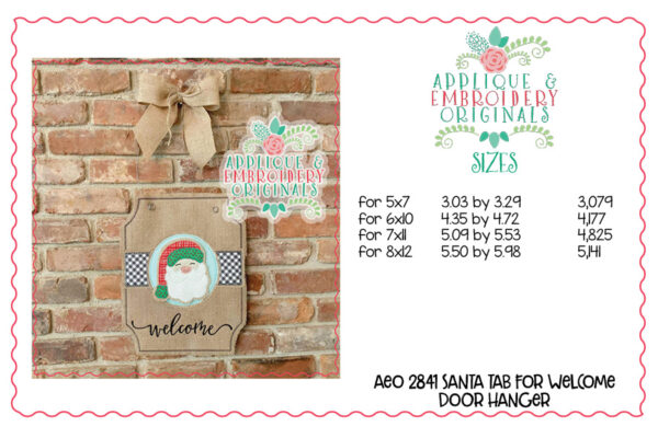2842 Christmas Tab Set for Welcome Door Hanger - Image 3