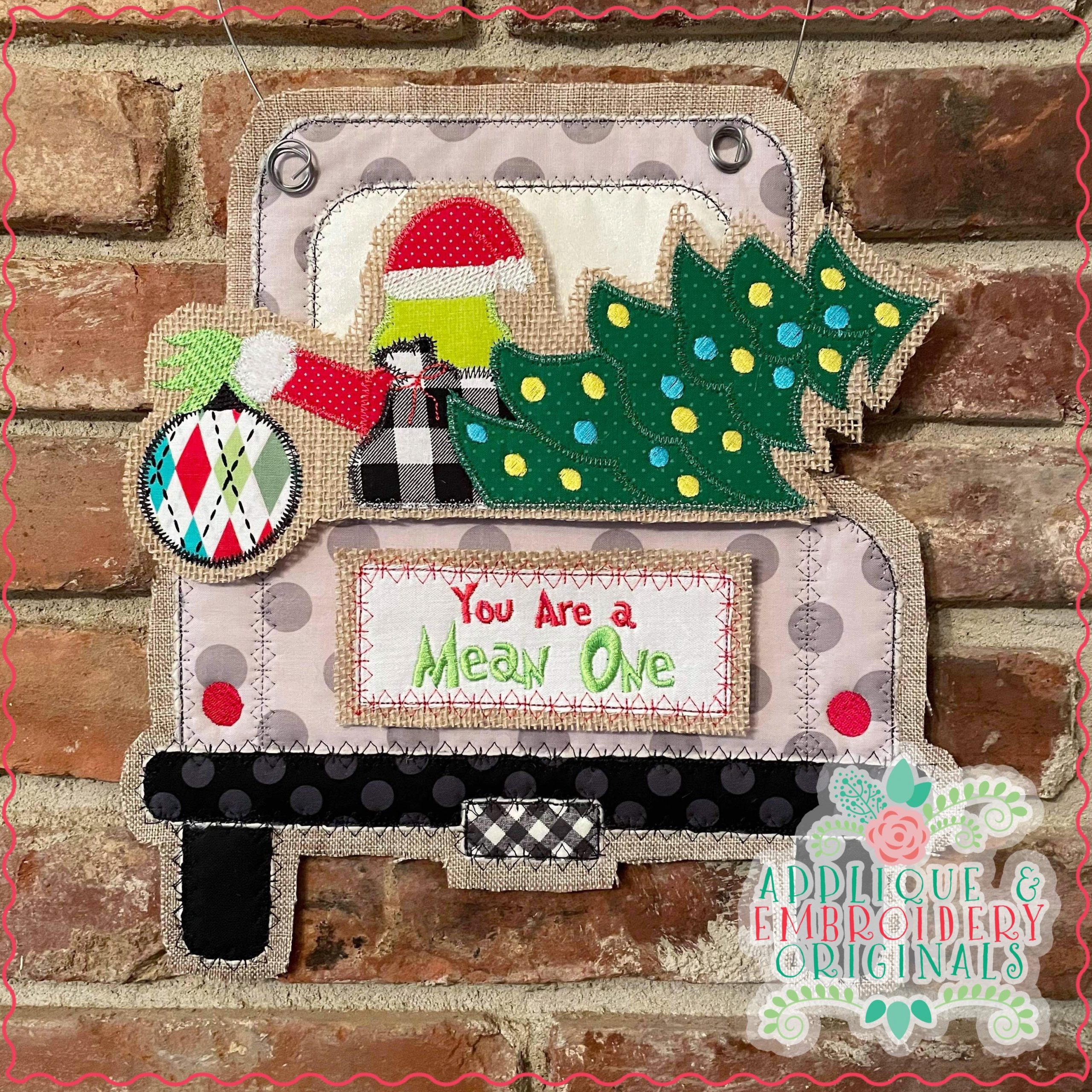 Grinch Christmas Holiday Truck Digital Printable Door Hanger