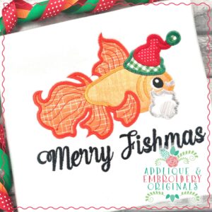 2876 Goldfish Santa Applique Design
