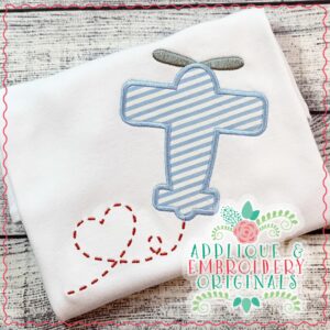 2894 Valentine Plane All-In-One Applique Design