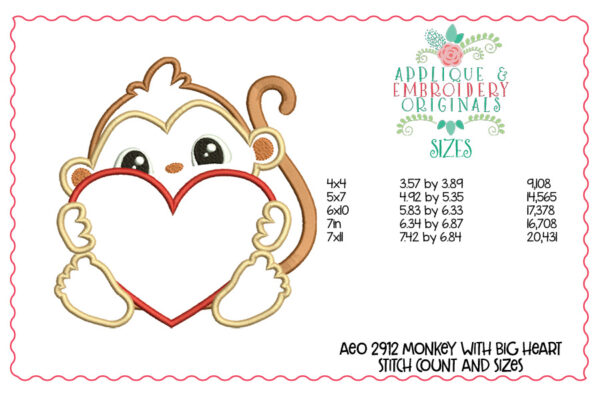 2914 Valentine's Animals 2021 Applique Design Set - Image 3
